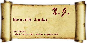 Neurath Janka névjegykártya